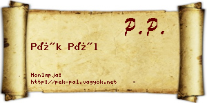 Pék Pál névjegykártya